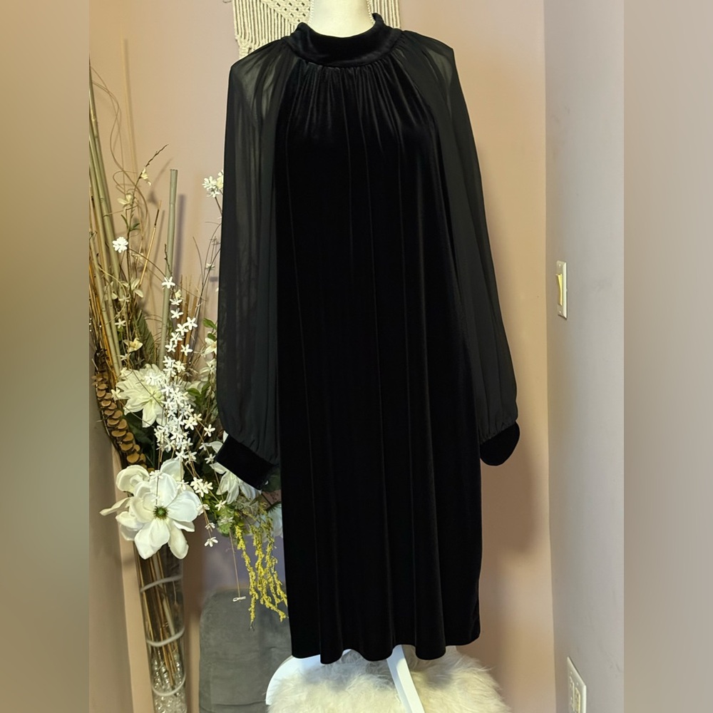 Calvin Klein Black Velvet Dress